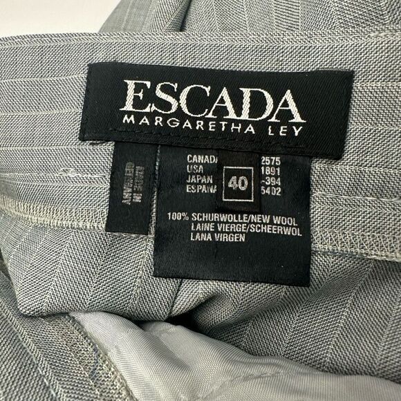 ESCADA Made in Italy Gray 2 Piece Wool Knit Cardigan &‎ Pants Set Vintage sz 40 - Picture 9 of 12